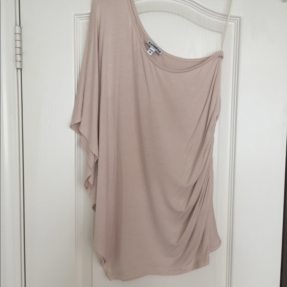 BRAND NEW One shoulder glitter beige dress/top